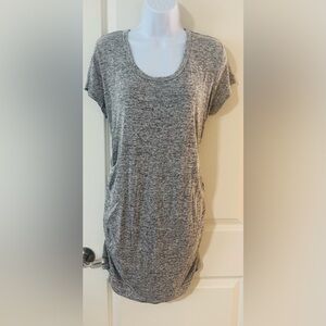 Women's Short Sleeve Heather Gray Maternity Top